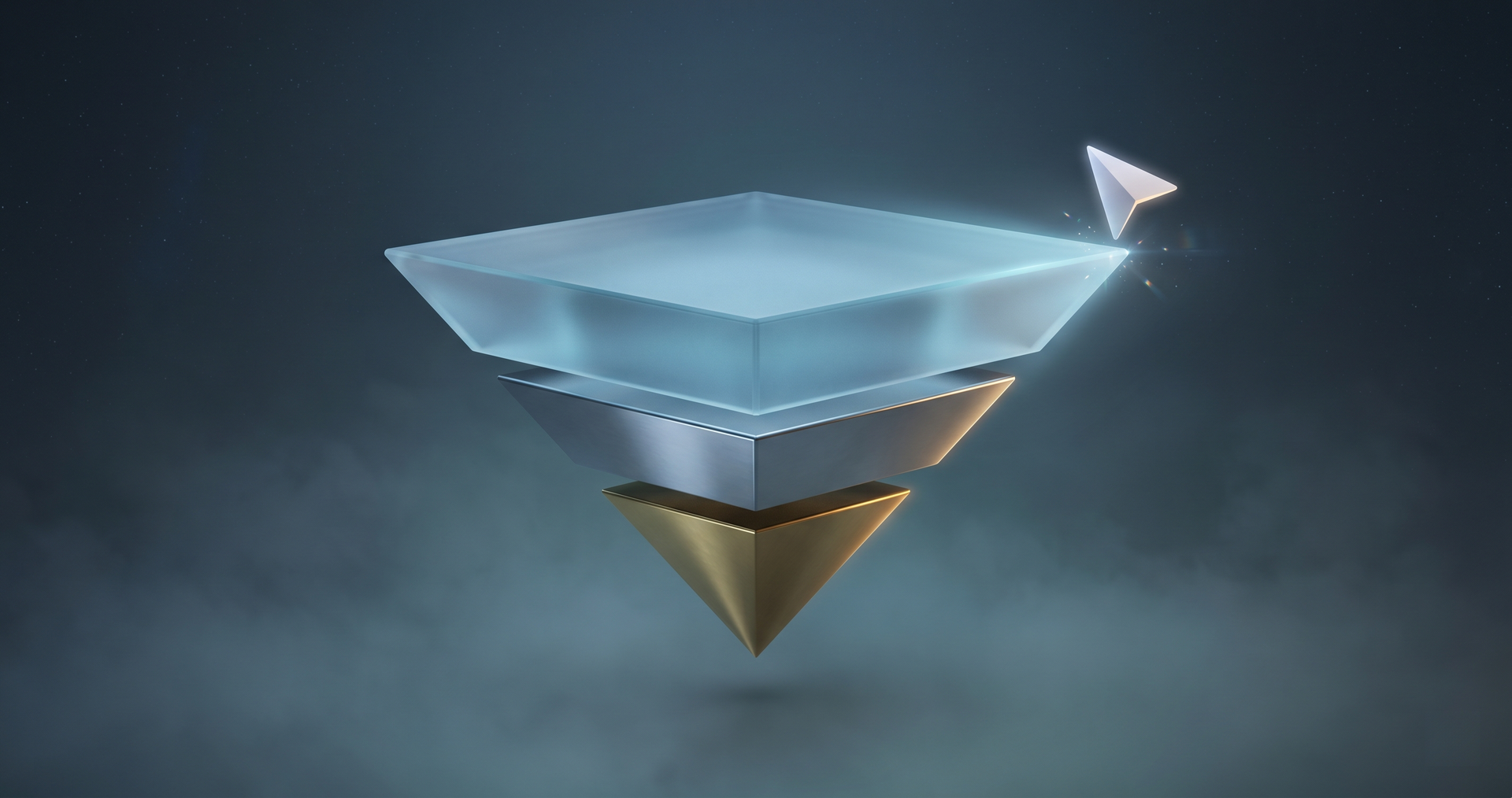 Inverted three-layer testing pyramid with type contracts on top, behaviour tests middle, end-to-end at the point, AI cursor blocked above
