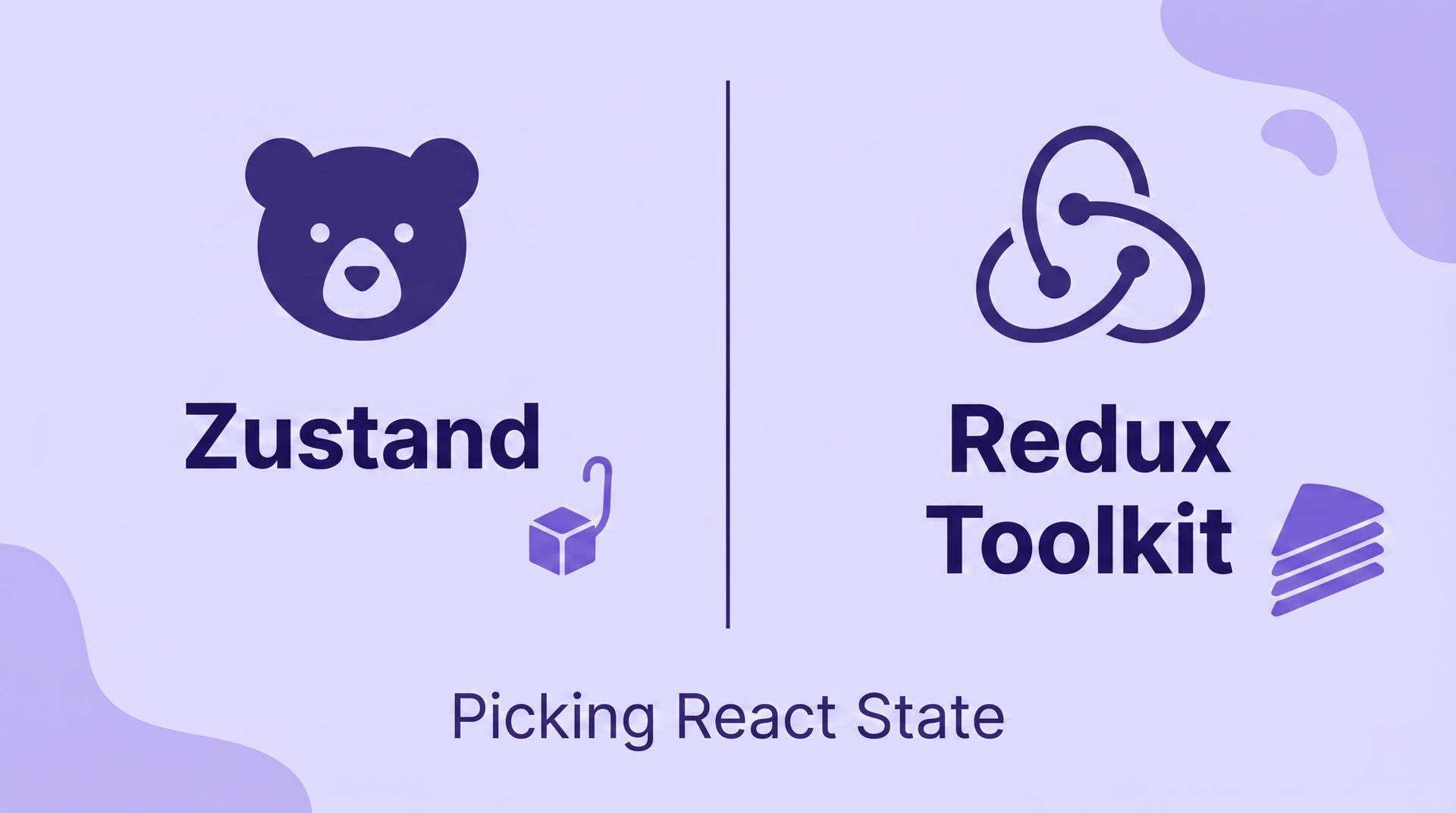Side-by-side comparison of Zustand and Redux Toolkit state management approaches