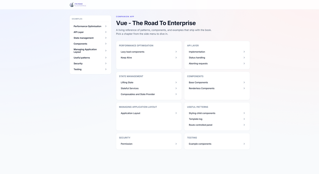 Companion app: every code example as a runnable Vue project